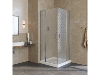 Душевой уголок Vegas Glass EFA Lux, 110 x 110 x 199.5 см, профиль глянцевый хром, стекло флёр-де-лис