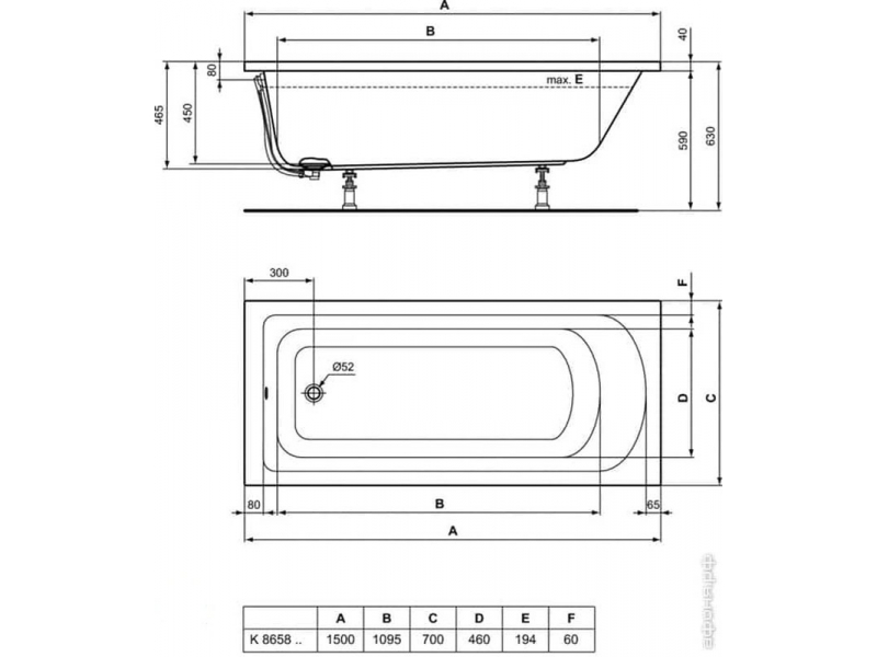 Купить Ванна акриловая Ideal Standard Hotline Offset K275801/K275701 160 х 90 см