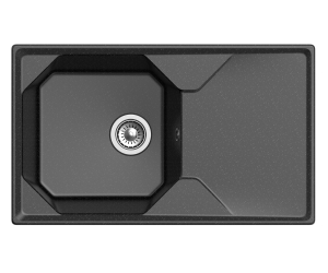 Кухонная мойка GranFest Unique GF-U-840 L, 84х50 см, черная