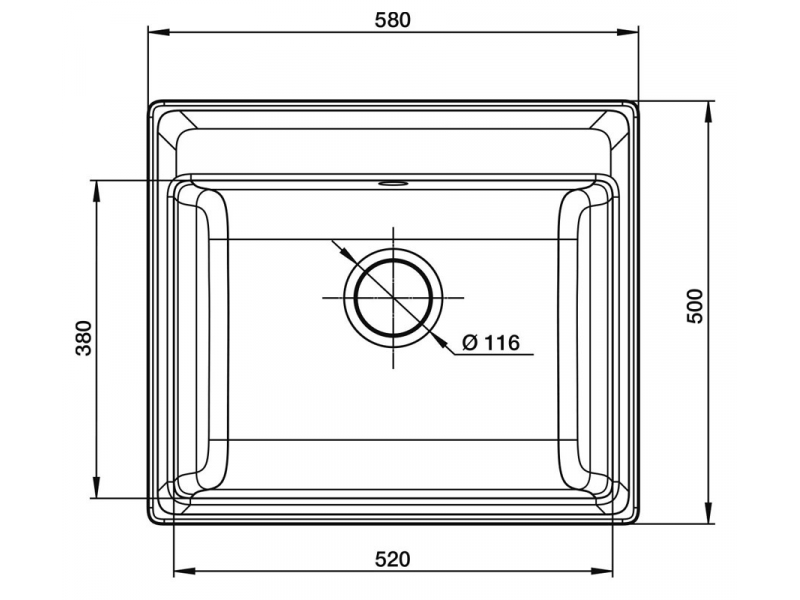 Купить Кухонная мойка GranFest Vertex GF-V-580, 58х50 см, серая