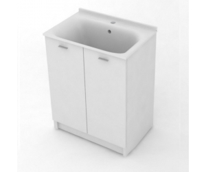 Комплект для постирочной Kerasan Aquadom 9166k3*1, 60 x 50 см с 1 отверстием под смеситель, белый матовый