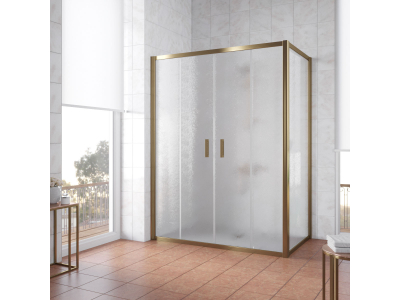 Душевой уголок Vegas Glass Z2P+ZPV, 190 x 90 x 190 см, профиль бронза, стекло шиншилла