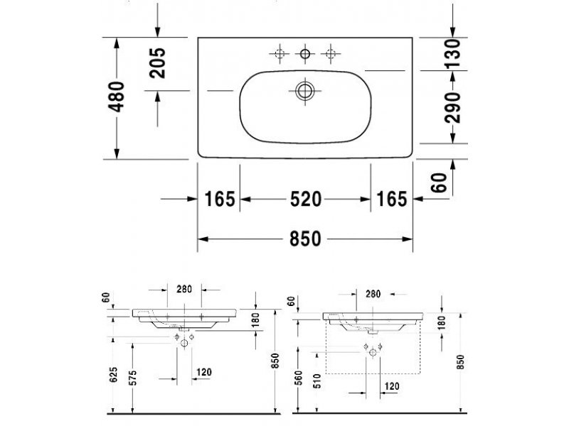 Купить Раковина Duravit D-Code 03428500002, врезная сверху