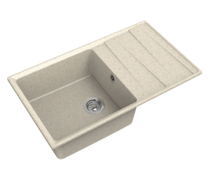 Кухонная мойка GranFest Level GF-LV-860L, 86х50 см, бежевая