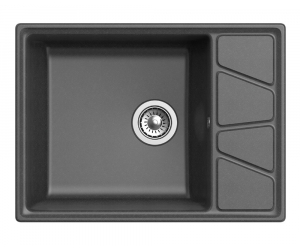 Кухонная мойка GranFest Vertex GF-V-680 L, 68х50 см, графит