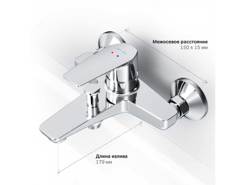 Купить Смеситель Am.Pm Gem F90A10000 для ванны и душа