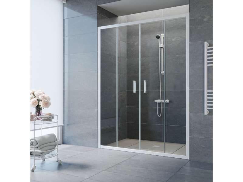 Купить Душевая дверь Vegas Glass Z2P 170см Glass, раздвижная, двухстворчатая, с двумя неподвижными сегментами, 170*190 см