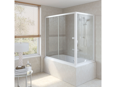 Ограждение на ванну раздвижное с неподвижной боковой стороной Vegas Glass ZV+ZVF 160*85