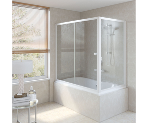 Ограждение на ванну раздвижное с неподвижной боковой стороной Vegas Glass ZV+ZVF 180*90