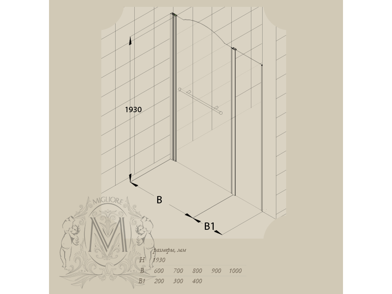 Купить Душевая дверь Migliore Diadema ML.DDM-22.581/582.TR