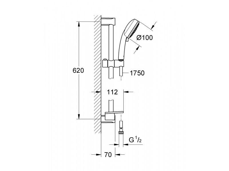 Купить Душевой гарнитур Grohe New Tempesta Cosmopolitan 100 III 27576002 (27576001)/27929002 (27929001) с полочкой