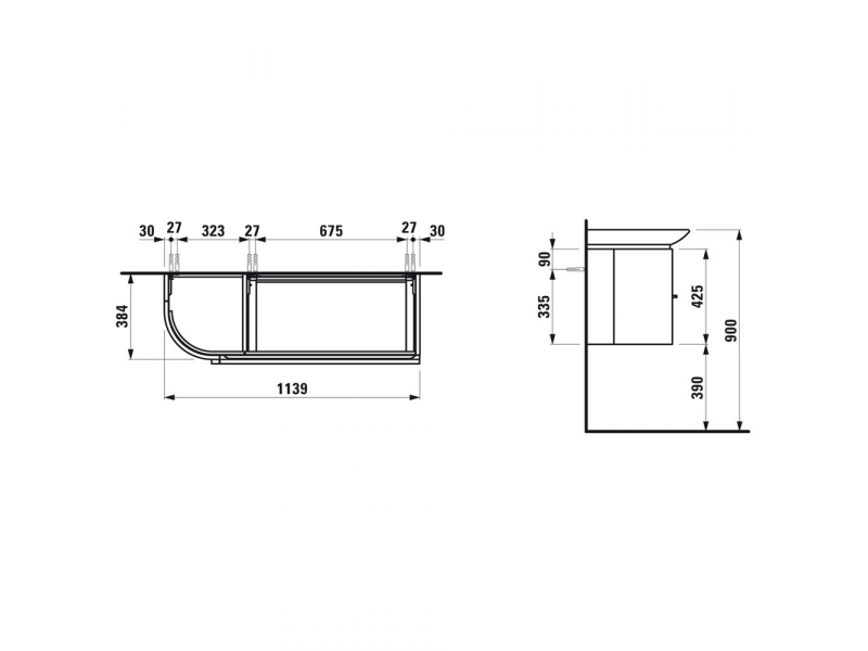Купить Тумба под раковину Laufen Palace New 4.0160.2.075.463.1 114 см