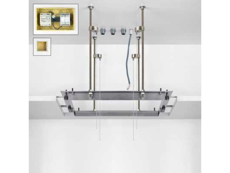 Купить Потолочный душ Gessi Private Welness Minimali 32855/238 с подсветкой, 50х50 см, 3 режима струи, внутренняя часть