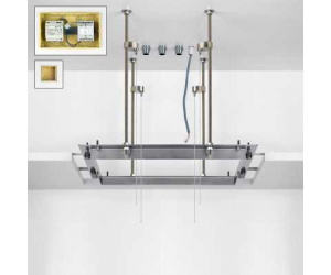 Потолочный душ Gessi Private Welness Minimali 32855/238 с подсветкой, 50х50 см, 3 режима струи, внутренняя часть