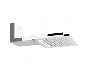 Верхний душ Gessi Private Welness Minimali 32843/238 с подсветкой, 350*350 мм, 3 режим струи, с держателем