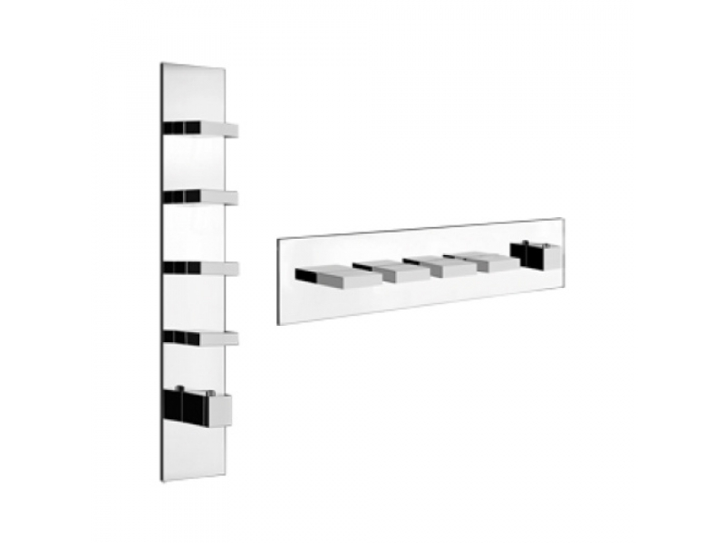 Купить Внешняя часть Gessi Private Welness Minimali 43028/031 встроенного термостатического смесителя высокой производительности, резьба 3/4, с четырьмя независимыми выходами, хром