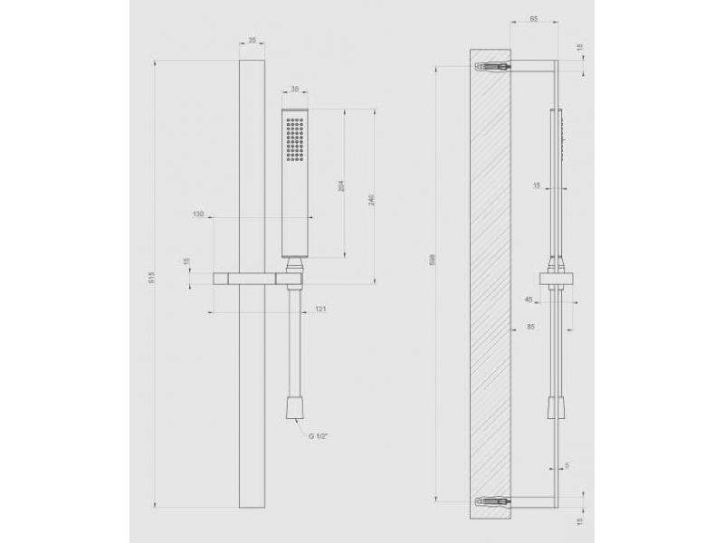 Купить Душевой гарнитур Gessi Rettangolo 20145/031