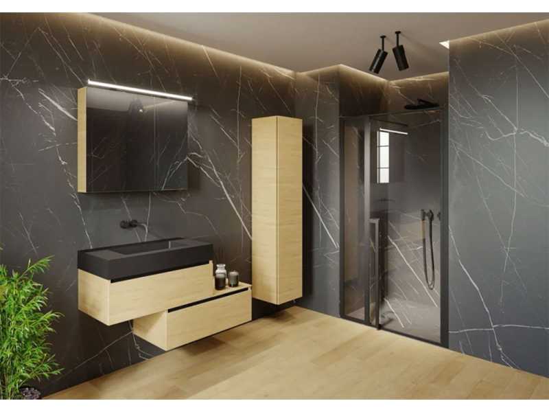Купить Душевая дверь в нишу Riho Lucid GD104 XL GD112B000 цвет профиля - черный, 120 x 200 см