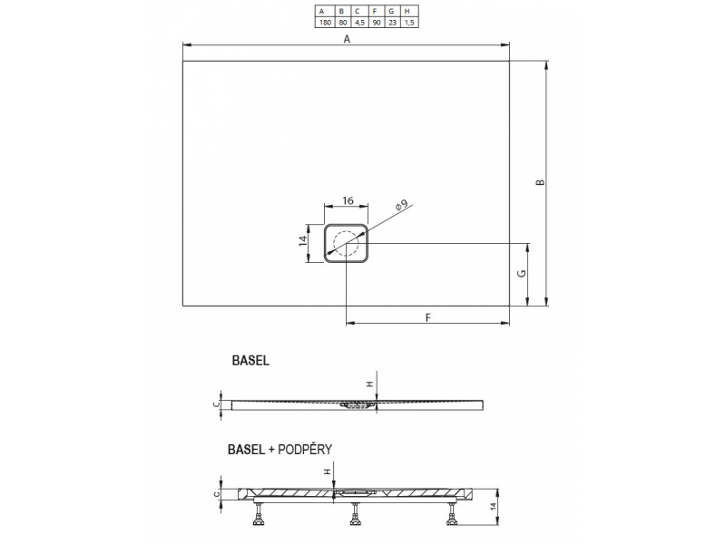 Купить Душевой поддон Riho Basel 424 180 x 80 см DC390050000000S акриловый, прямоугольный, цвет белый
