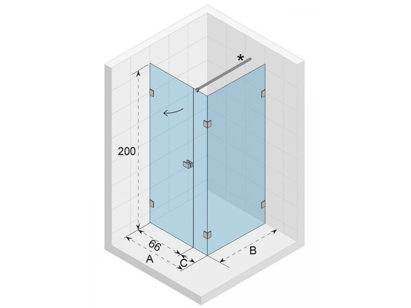Купить Душевой уголок Riho SZ Scandic NXT X204, 87x87x200 см, цвет профиля хром, стекло прозрачное, левый/правый