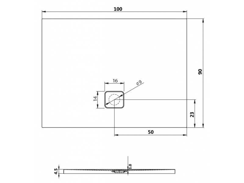 Купить Душевой поддон Riho Basel 414 100 x 90 см DC241700000000S акриловый, прямоугольный, цвет черный матовый