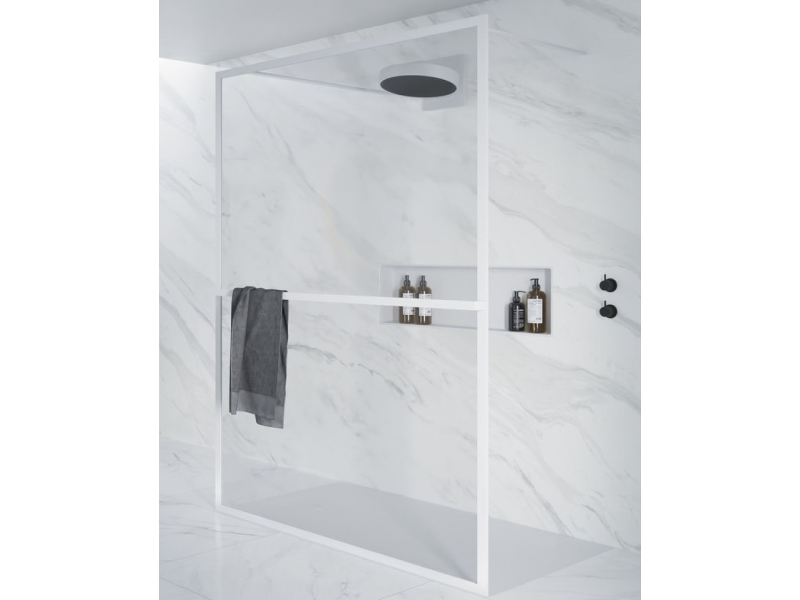 Купить Душевой уголок Riho Lucid GD401 GD314W000 140 x 200 см, стекло прозрачное, профиль белый матовый