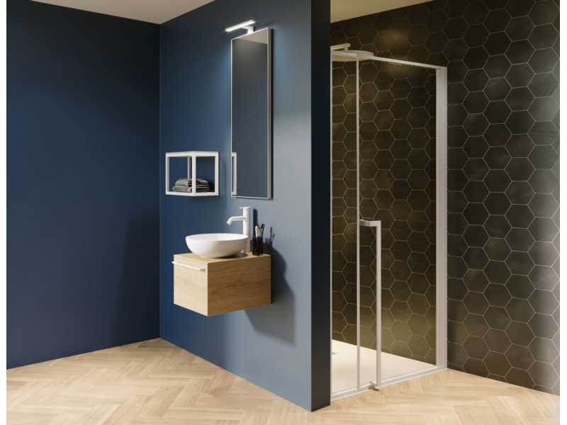 Купить Дверь распашная Riho Lucid GD104 GD112W000 120 x 200 см, стекло прозрачное, профиль белый матовый