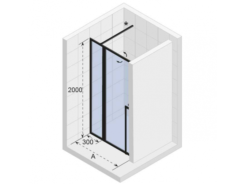 Купить Дверь распашная Riho Lucid GD104 GD112W000 120 x 200 см, стекло прозрачное, профиль белый матовый
