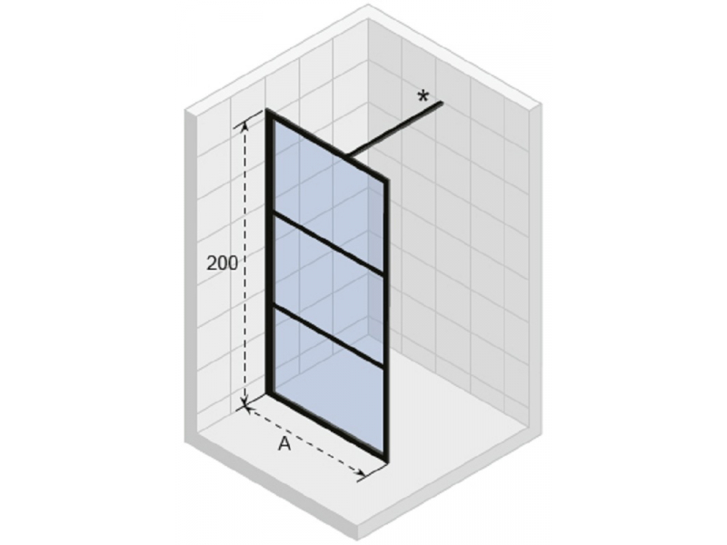 Купить Неподвижная стенка Riho Grid GB400, GB4090000, 90 х 200 см
