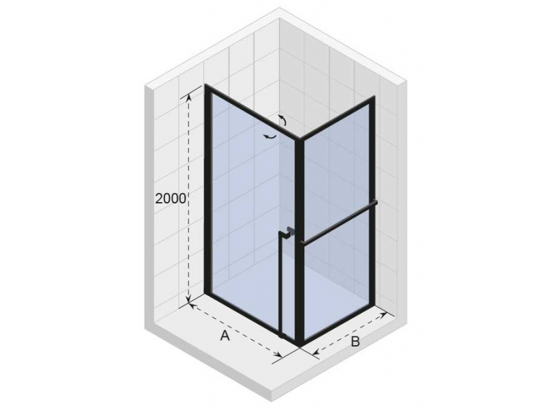 Купить Душевой уголок Riho Lucid GD201 GD210B090 100 x 90 x 200 см, стекло прозрачное, профиль черный матовый