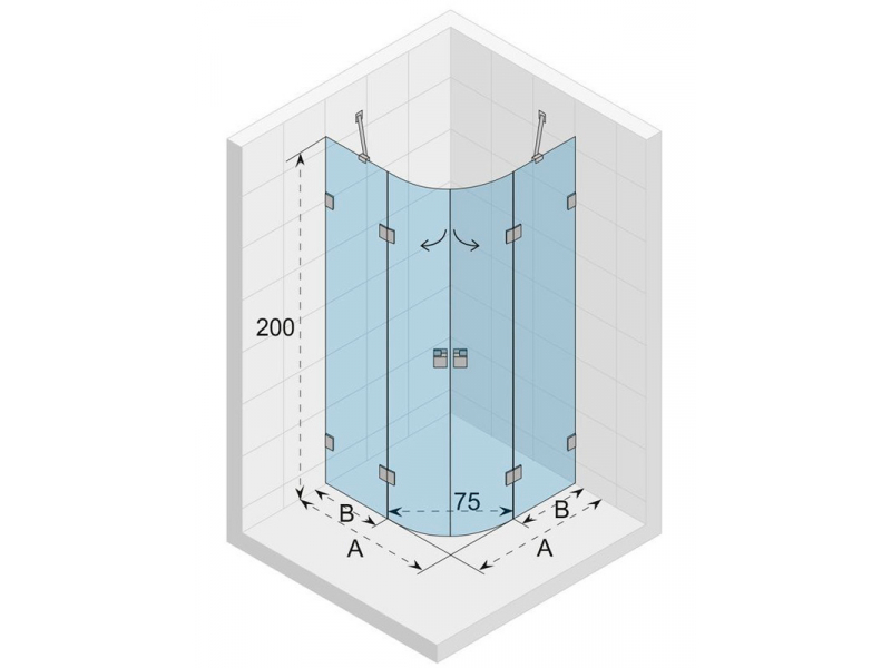 Купить Душевой уголок Riho SZ Scandic NXT X309, 117x117x200 см, цвет профиля хром, стекло прозрачное, левый/правый, GX04703C0