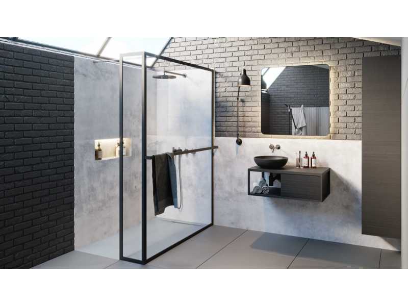 Купить Душевой уголок Riho Lucid GD402 GD412B030 120 x 200 см, стекло прозрачное, профиль черный матовый