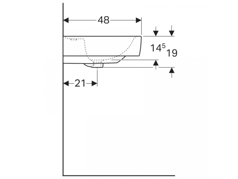 Купить Раковина Geberit Renova Plan, 75х48, белая, R/L