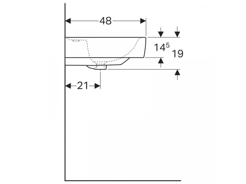 Купить Раковина Geberit Renova Plan, 75х48, белая, R/L