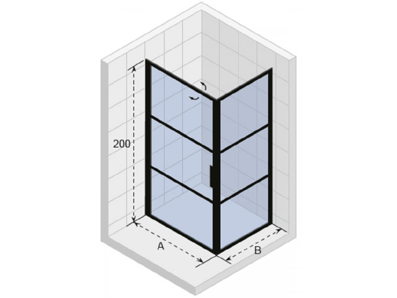 Купить Душевой уголок Riho Grid GB201, GB2080080, 80 х 80 х 200 см, стекло прозрачное, профиль черный