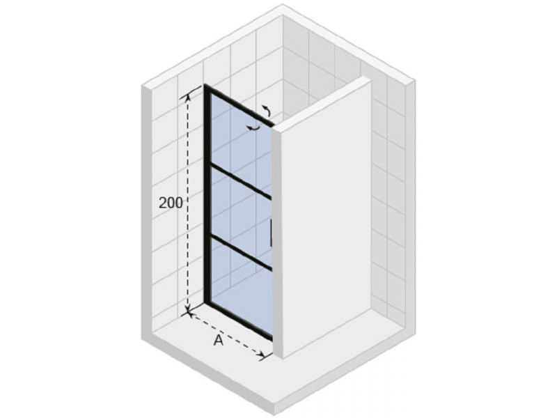 Купить Душевая дверь в нишу Riho Grid GB101, GB1090000, 90 х 200 см