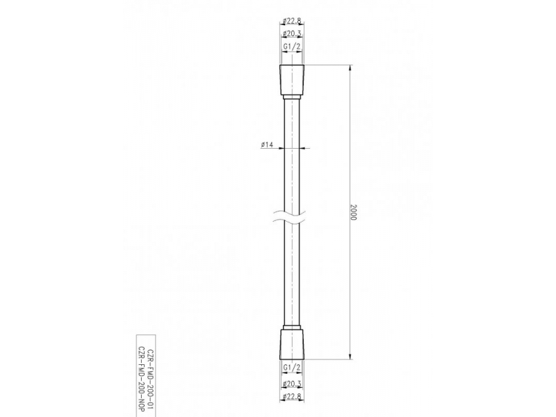 Купить Душевой шланг Cezares PVC 200 см, черный матовый, CZR-FMD-200-NOP
