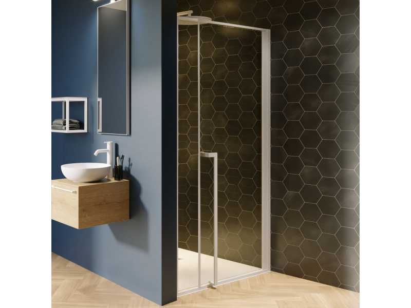 Купить Дверь распашная Riho Lucid GD104 GD111W000 110 x 200 см, стекло прозрачное, профиль белый матовый