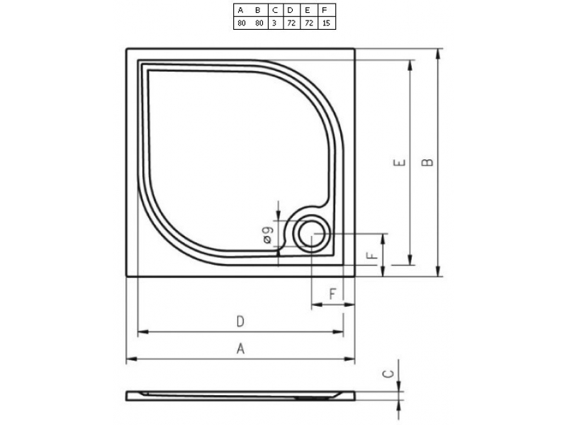 Купить Поддон душевой Riho Kolping 80 x 80 см, DB20, из искусственного камня с сифоном и ножками