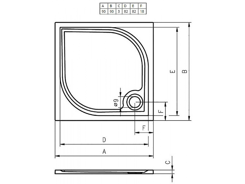 Купить Поддон душевой Riho Kolping 90 x 90 см, DB21, из искусственного камня с сифоном и ножками