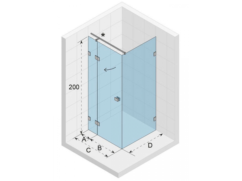 Купить Душевой уголок Riho SZ Scandic NXT X203, 97x97x200 см, цвет профиля черный, стекло прозрачное, левый/правый