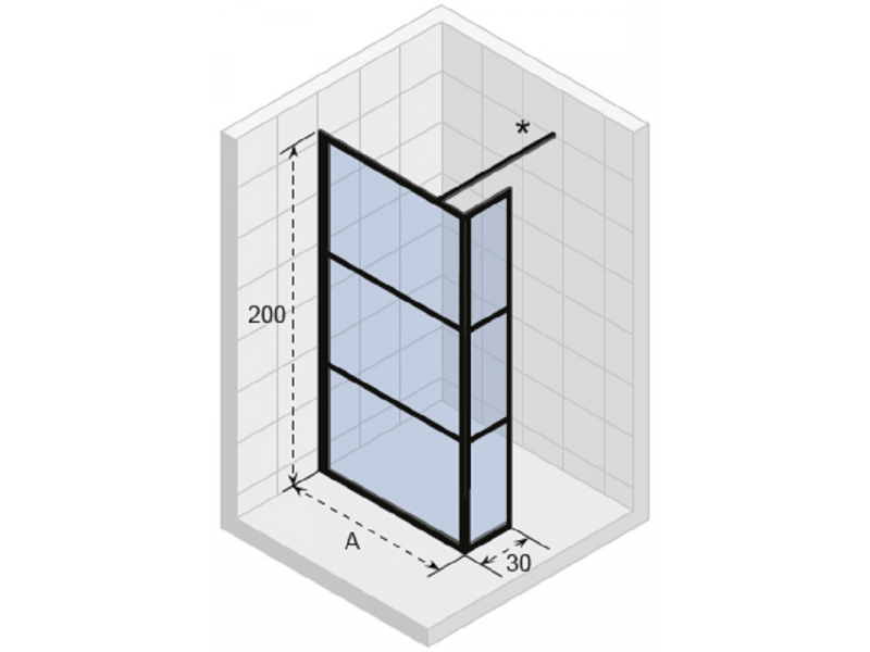 Купить Неподвижная стенка Riho Grid XL GB402, GB4140030, 140 х 200 см