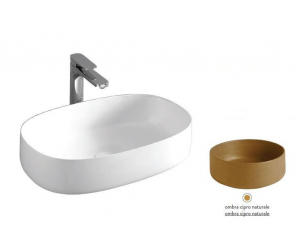 Раковина ArtCeram Cognac COL005 18; 00, накладная, цвет - ombra cipro naturale, 68 х 35 х 15 см