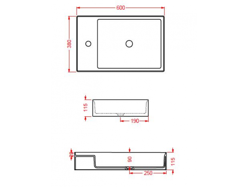 Купить Раковина ArtCeram Scalino 60 SCL003 22; 00, накладная, цвет - cream (бежевый), 60 х 38 х 11,5 см