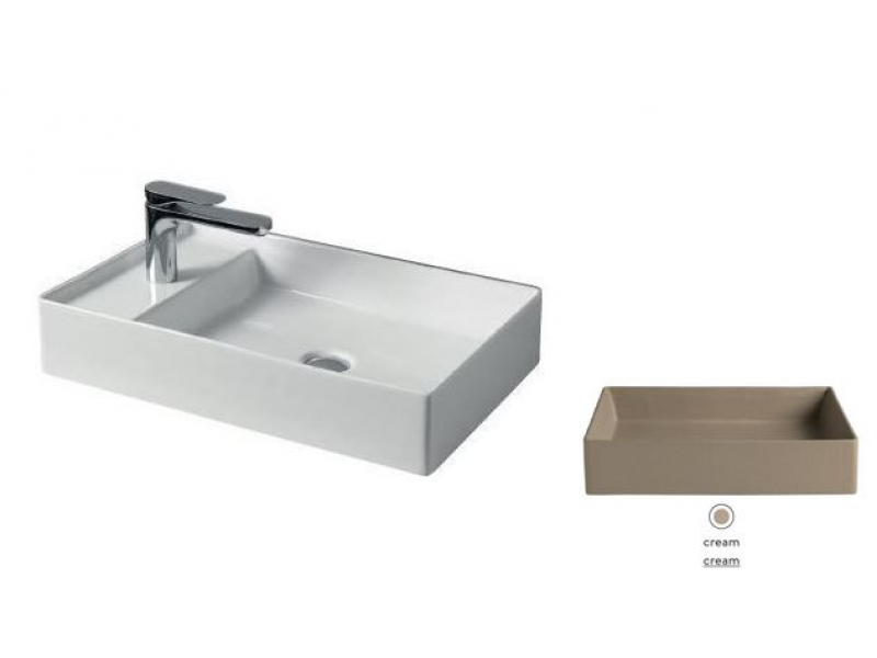 Купить Раковина ArtCeram Scalino 60 SCL003 22; 00, накладная, цвет - cream (бежевый), 60 х 38 х 11,5 см