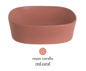 Раковина ArtCeram Ghost GHL002 14; 00, накладная, цвет - rosso corallo (красный коралл), 65 х 41,5 х 12,5 см