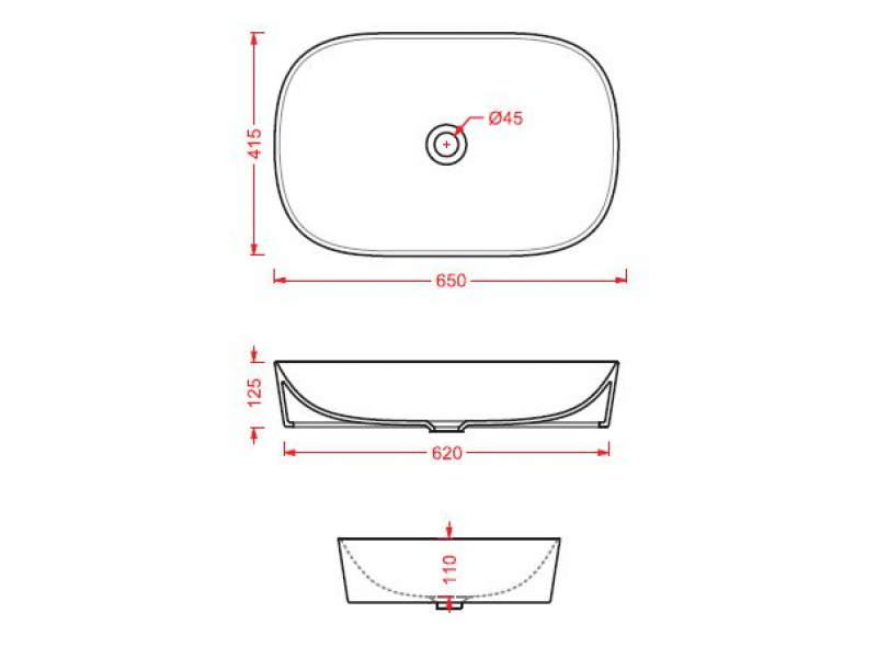 Купить Раковина ArtCeram Ghost GHL002 03; 00, 65 х 41.5 см, черный глянец