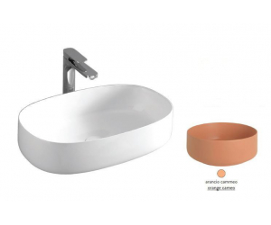 Раковина ArtCeram Cognac COL005 13; 00, накладная, цвет - arancio cammeo (оранжевый камео), 68 х 35 х 15 см