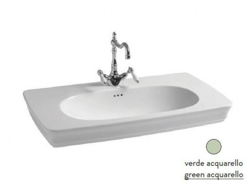 Купить Раковина ArtCeram Civitas CIL002 35; 00, подвесная, цвет - green acquarello (салатовый), 90 х 50 х 18 см