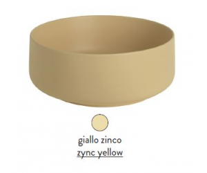 Раковина ArtCeram Cognac Countertop COL001 12; 00, накладная, цвет - giallo zinco (желтый цинк), 42 х 42 х 16 см